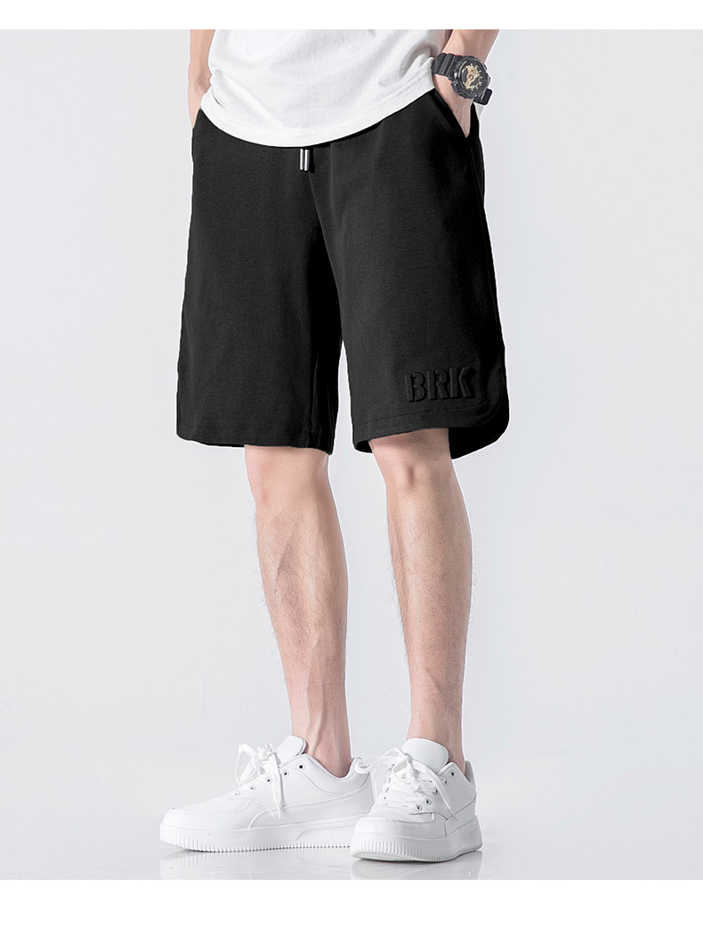 Summer Männer fënnefeckeg einfarweg, dënn Casual Hosen, locker fir externen Droen, trendy grouss Shorts_voghion.com