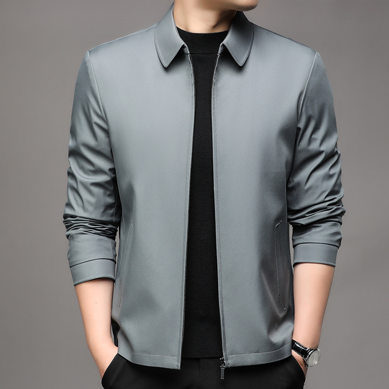 Men's Light Luxury Jacket for Middle-Aged Businessmen, Casual Office Wear, Executive Coat with Lapel Men's Light Luxury Jacket for Middle-Aged Businessmen, Casual Office Wear, Executive Coat with Lapel