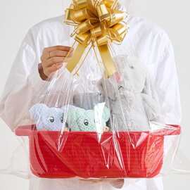 跨境棉绳收纳筐圣诞派对装饰伴手礼篮可折叠儿童玩具储物筐零食篮