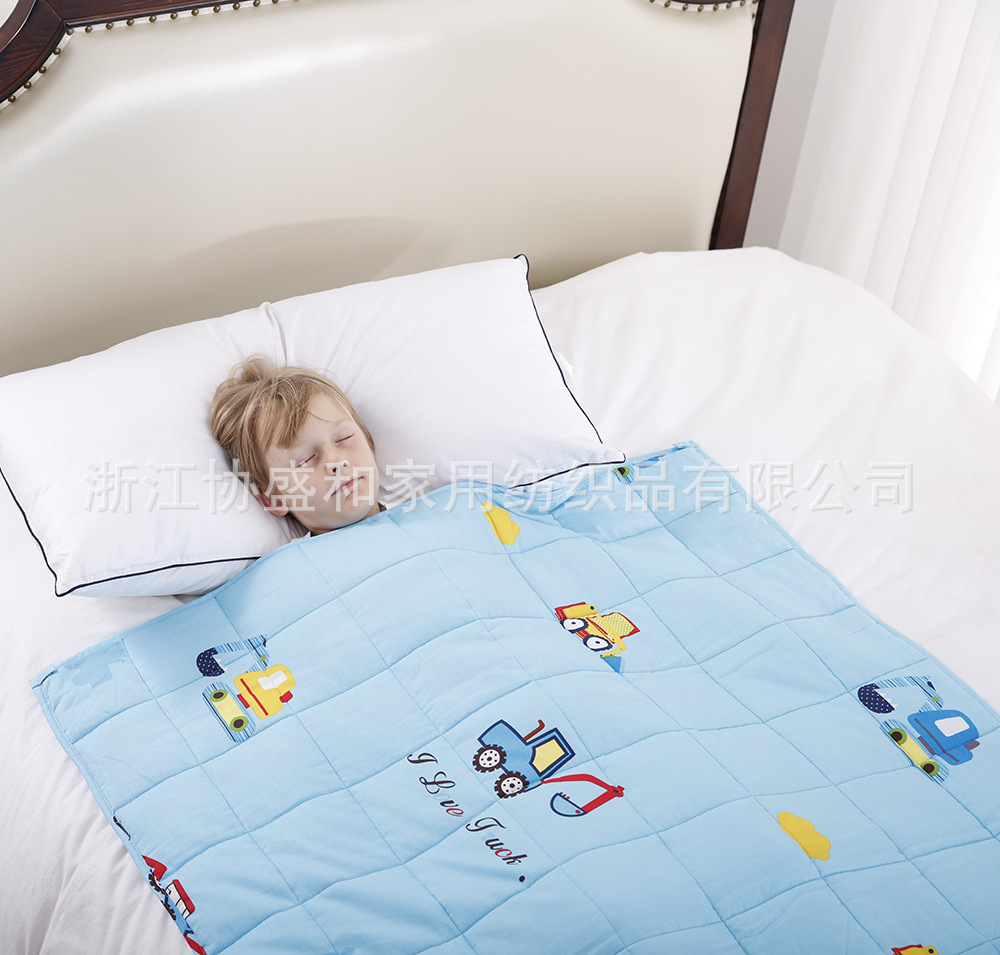 Suministro directo de fábrica edredón de gravedad impresión de algodón manta de gravedad cuentas de vidrio suave para niños weighted blanket