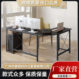 三聚氰胺板黑色咖啡厅电脑桌带有存储架的游戏桌工作站家庭办公桌