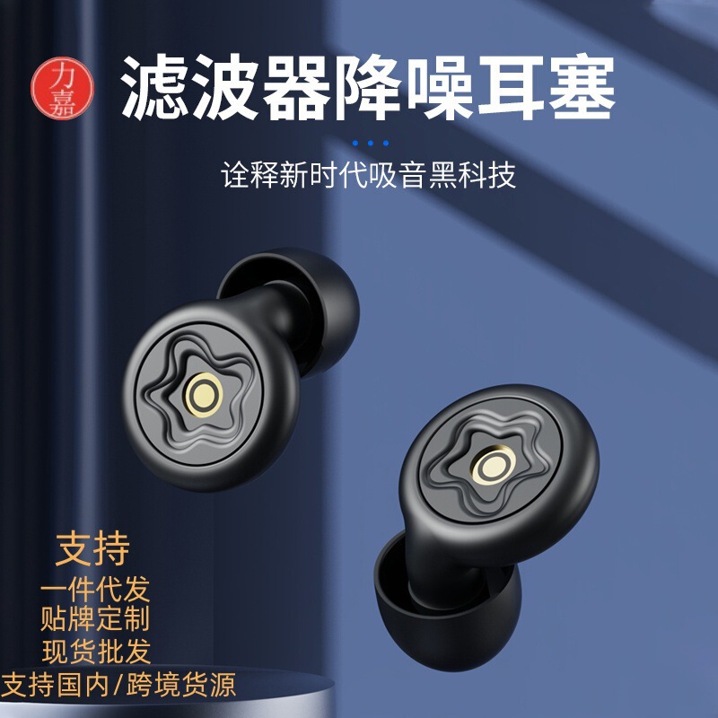 Noise-Cancelling Filter Earplugs, Acoustic Active Noise Reduction, Powerful Sound Dampening, Filtering, Sound Absorption, Sleep and Study Mute Device