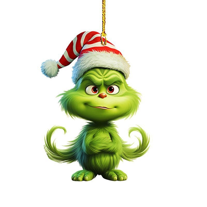 Transfronterizo nuevo 2D Grinch Baby Colgante decoración de Navidad decoración de árbol de Navidad colgante acrílico image 30