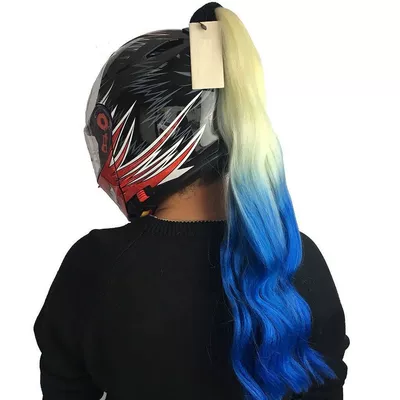 Motosiklet dəbilqələri | Decoration Wig - mi-blue-gradient-color
