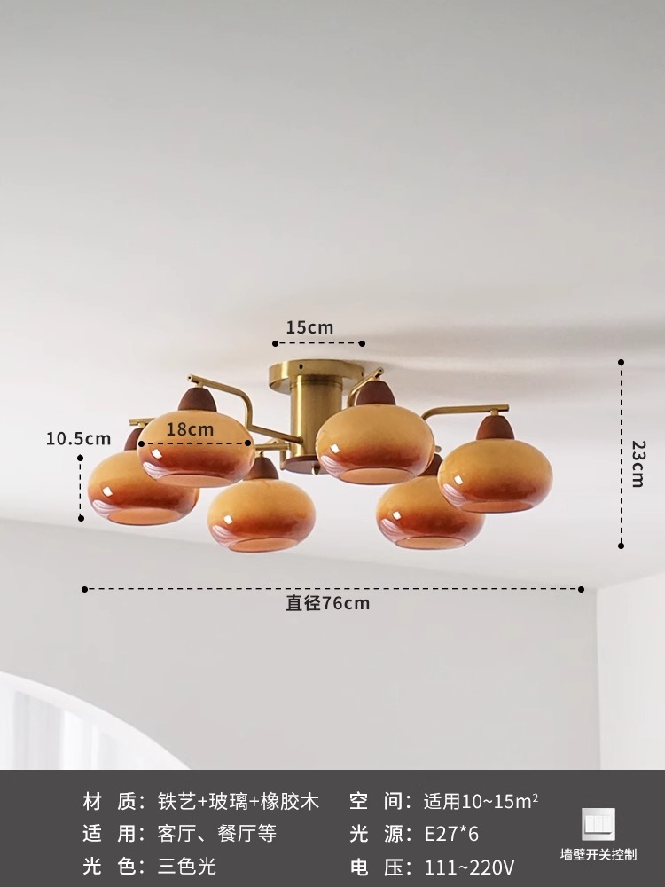 American retro dormitorio lámpara de techo Bauhaus crema de viento vintage comedor estudio sala de estar luz principal