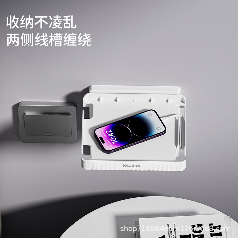 穴を開けない携帯電話の電源コンセントの上のブラケットの壁の壁掛け式の物置棚はルータのカメラを置いて収納します。|undefined
