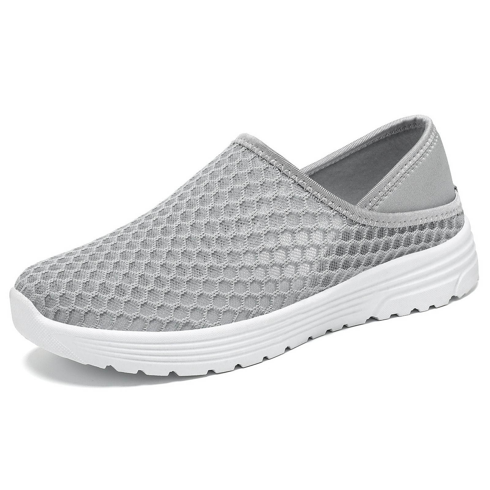 Zapatos de mujer, zapatos casuales, zapatos de mujer de tamaño grande transfronterizo, zapatos perezosos, zapatos de malla ligeros y transpirables, zapatillas de medio zapato