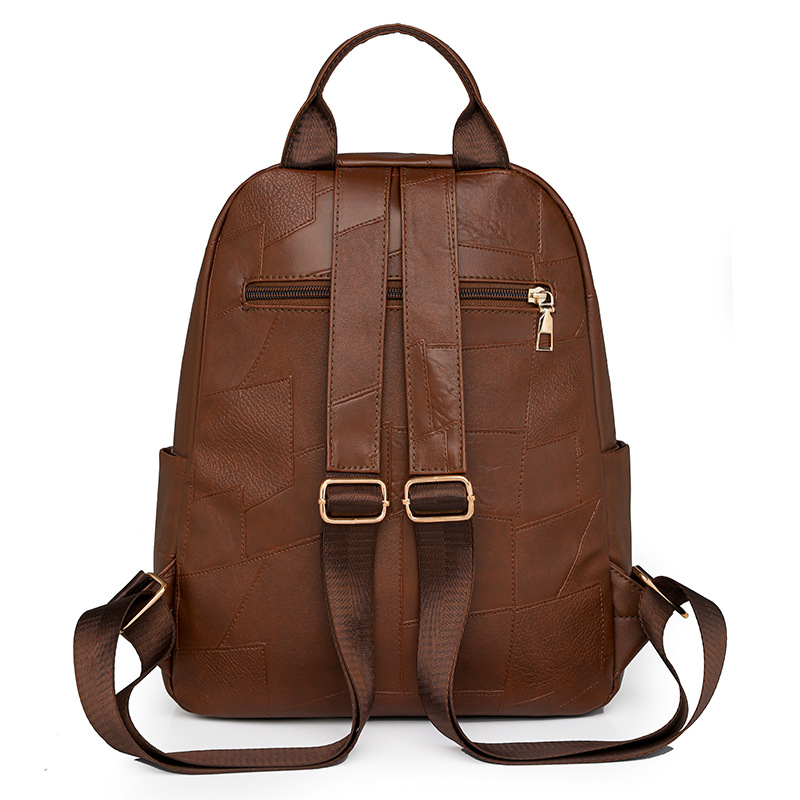 Fábrica al por mayor 2024 nueva mochila de PU casual para mujer moda salvaje de gran capacidad mochila de viaje al aire libre marea