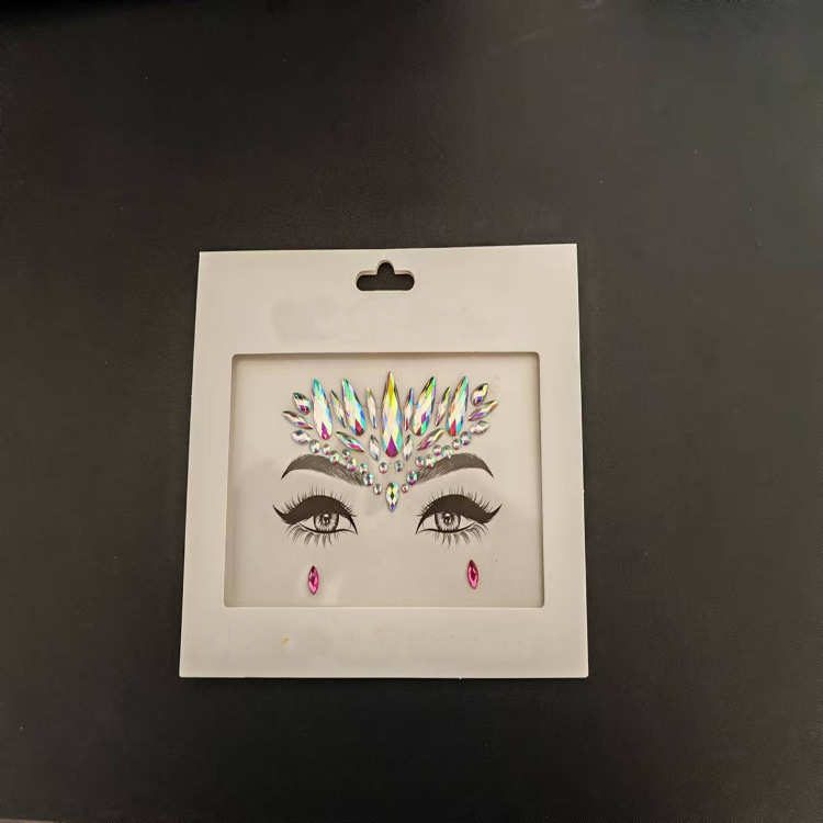 Cross-Border New Halloween Undead Fluorescent Face Stickers Diamond Tattoo Stickers Waterproof Sweat-Proof Carnival Party Diamond Stickers Makeup Stickers