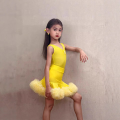 ラテンダンス服女の子 2025 夏の新ハイエンド子供練習服子供のパフォーマンス服セット