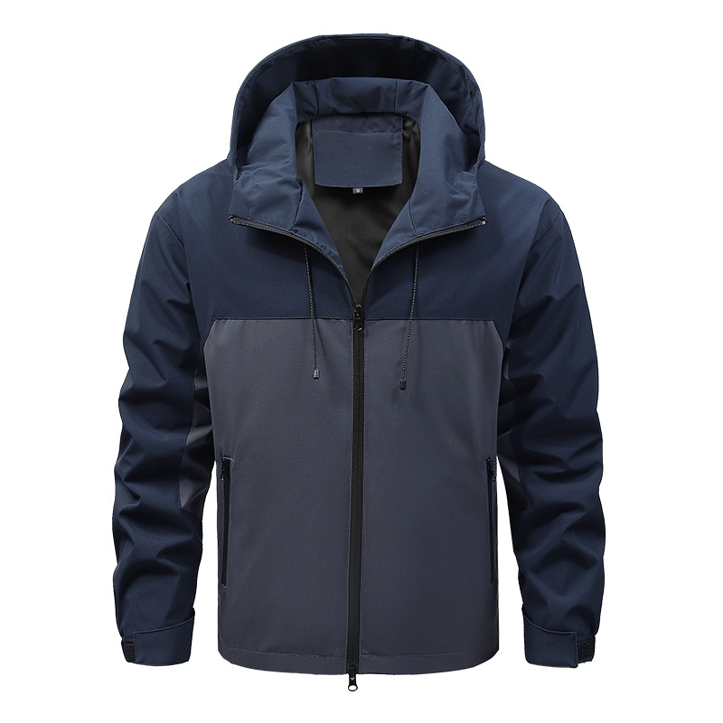 Primavera y otoño para hombres con una sola chaqueta casual de moda chaqueta de moda con capuchón impermeable chaqueta de una sola capa