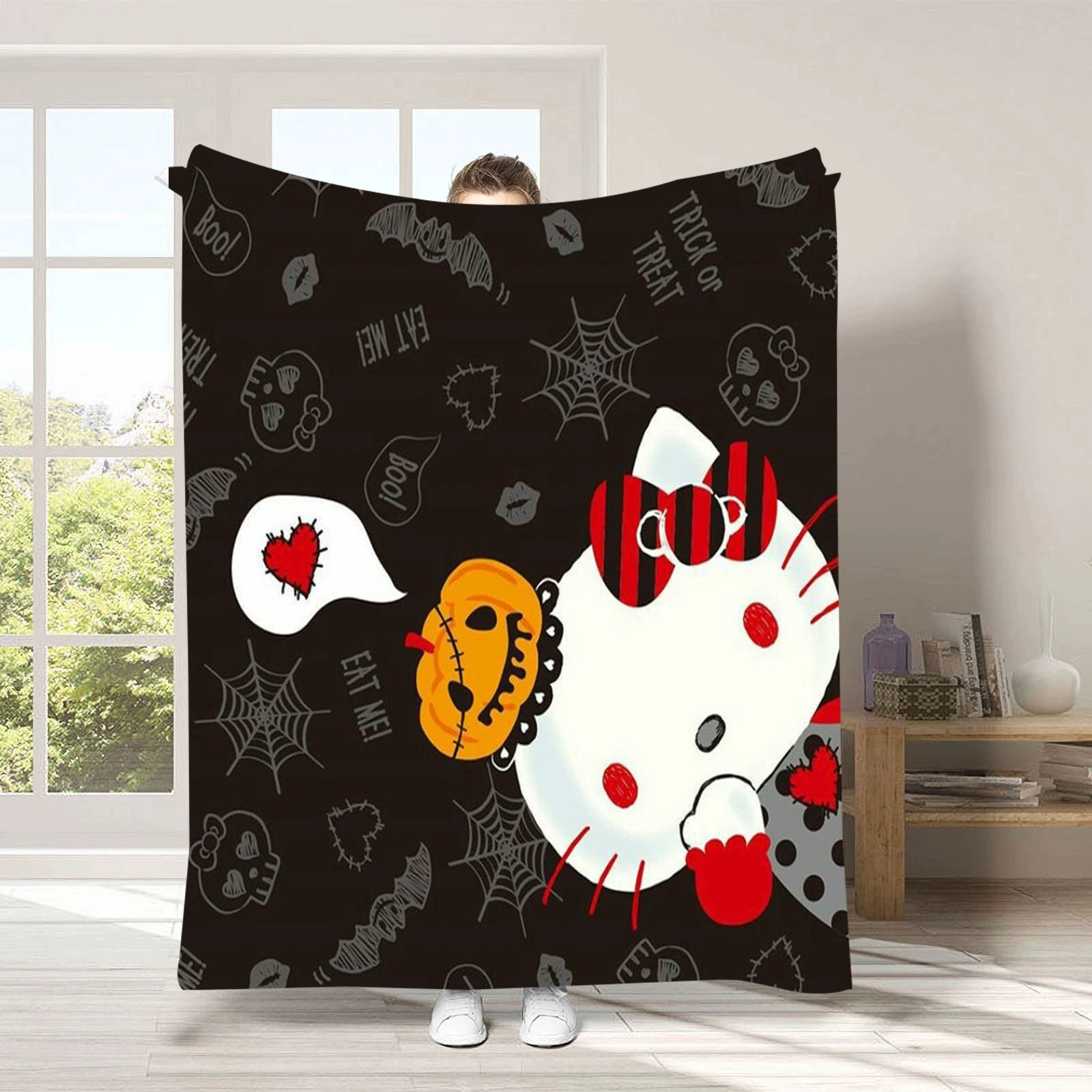 Hello kitty, детское одеяло для сна, диван для сна, хэллоуин, увеличенная толщина, (跨境贸易)