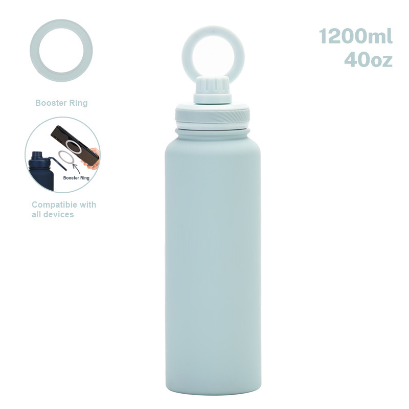 2025年 クロスボーダー 1200ml ステンレス製スポーツウォーターボトル 広口 ポータブル マグネット式ボトル アウトドアスポーツ 保温カップ|undefined