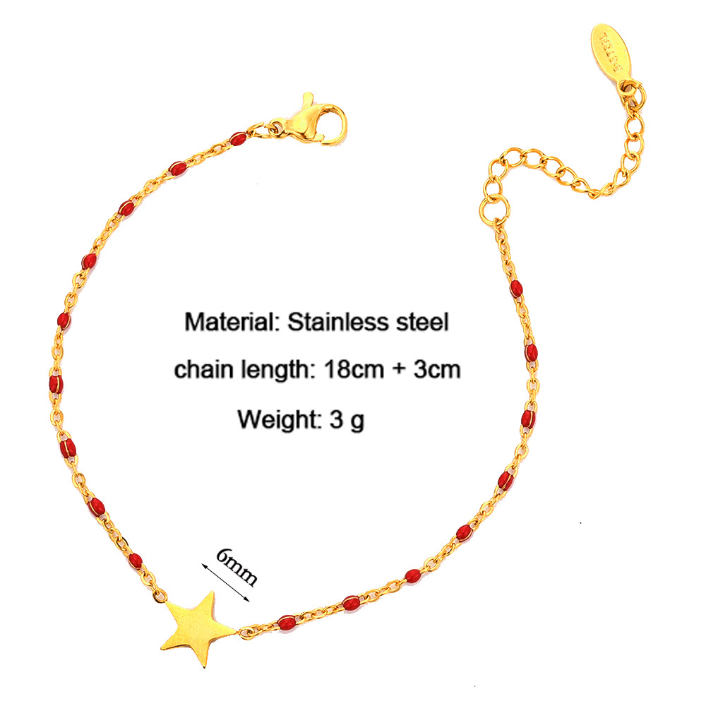 8g Weight Water Plating Gold Plating Process Fashion Star Stainless Steel Plating Bracelets 1 Piece
