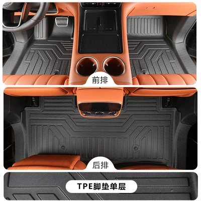 Suitable for the interior modification of the HarmonyOS Smart Travel AITO M8, 5/6-seater front two rows with threshold covers, TPE car floor mat accessories (Modelə uyğun ayaqaltı) - wenjie-m8-five-seater-single-layertpe-floor-mat