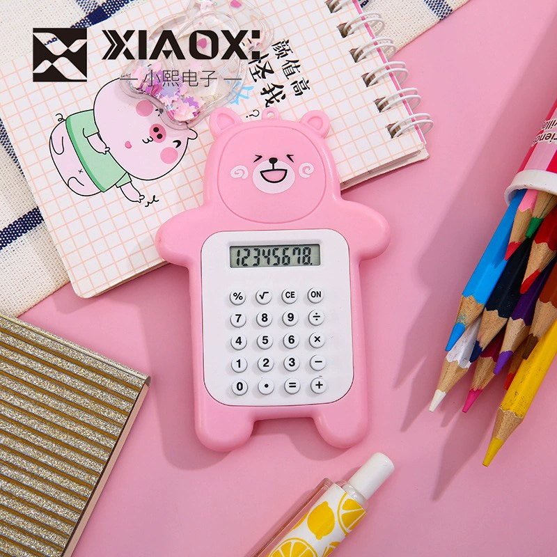 Мини-калькулятор XIAOXI в виде мишки, компактный симпатичный мультфильм, 95×65×10 мм, несколько цветов