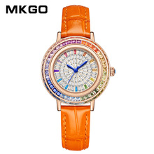 MKGO陌佧高新款满天星高级感小众轻奢彩钻镶钻珠宝水晶女士表8116