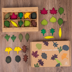 Children's Educational Wooden Leaf Matching Puzzle Game Montessori Teaching Tools Natural Wood Cross-border Wooden Toy