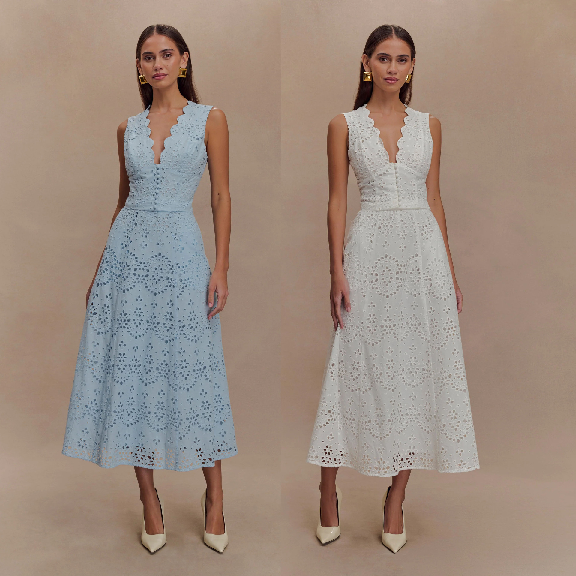 Women's Clothing Lace Vest Skirt Set Casual Two-Piece Spring/Summer Vacation Outfit_ecoleips.com