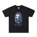 Camouflage alphabet ape head black and blue