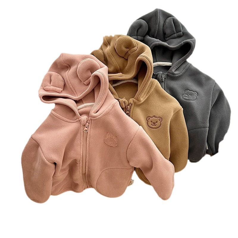 童星圆 Velvet autumn hoody, demi-season children's down jacket for boys, thermal underwear