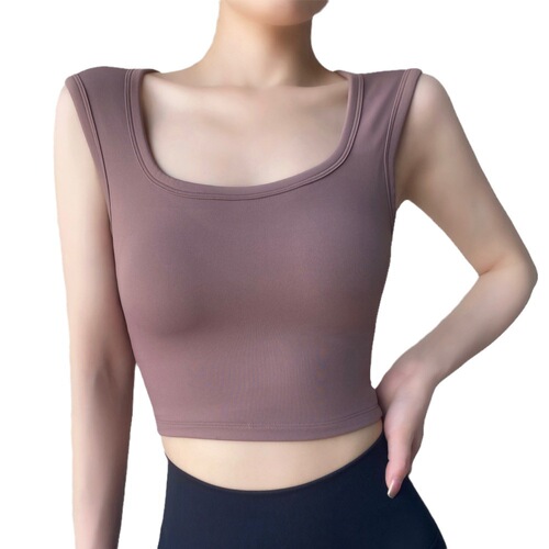 Women's Yoga Top with Wide Straps, Beautiful Back Support, Quick-Drying Exercise Bra for Running and Fitness