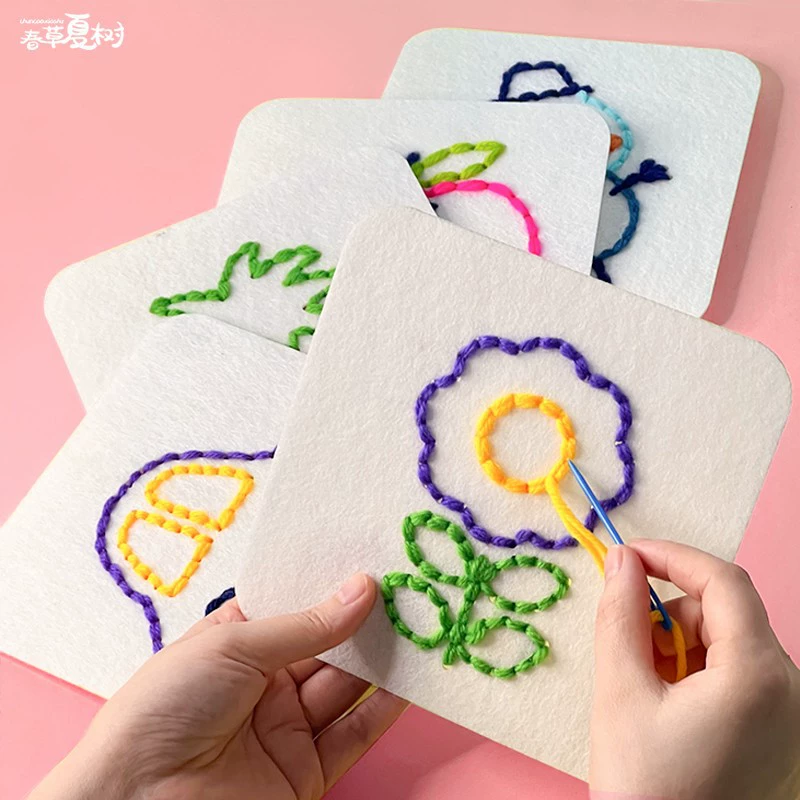 Учебные пособия для раннего образования, игры на нанизывание и шитье для средних и старших классов, образовательные материалы ручной работы для детского сада, жилых помещений