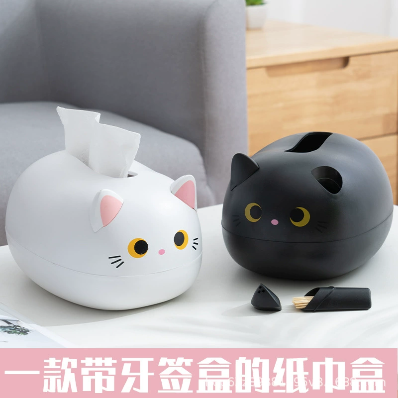 Игрушечная коробка для салфеток в виде Cartoon Cat, креативная многофункциональная декоративная вещь для дома и кафе, 25,5×13×9 см