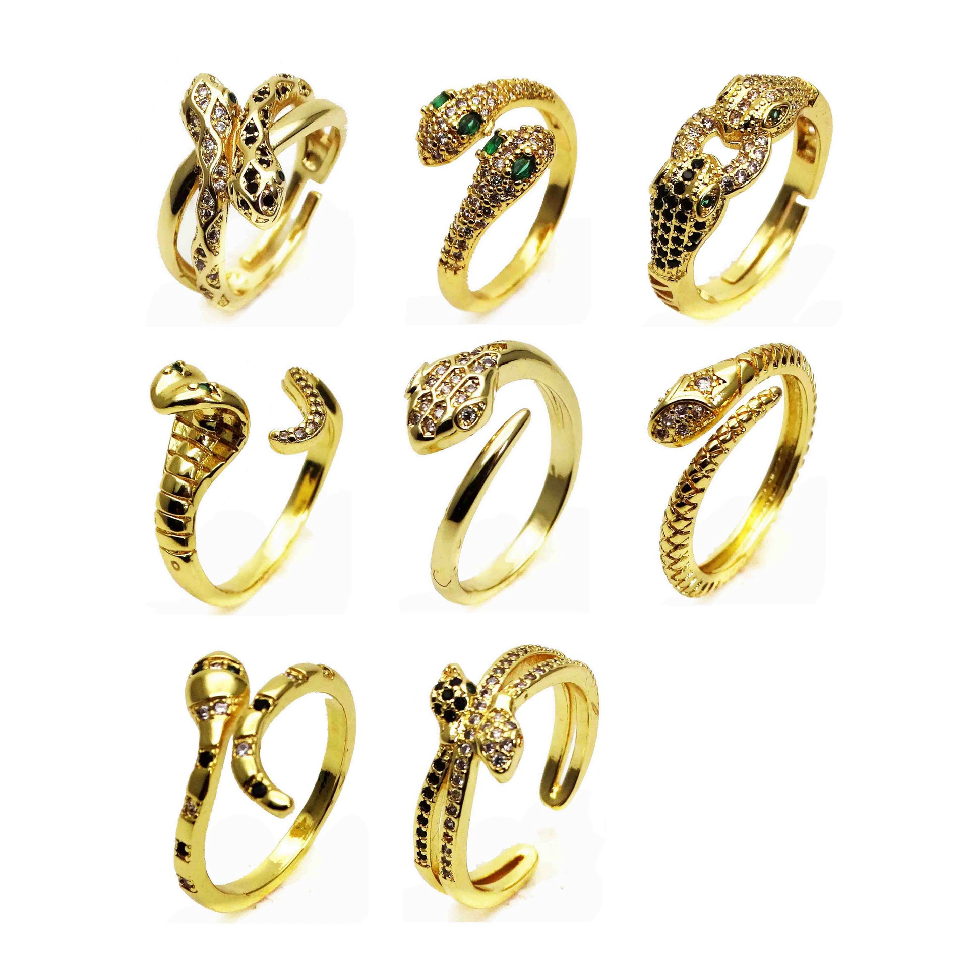 Zirconium, ring with stone, golden adjustable glasses, micro incrustation, 14 carat