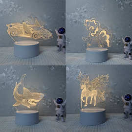 源头厂家创意3d小夜灯台灯触摸遥控usb底座床头充电节日礼品灯