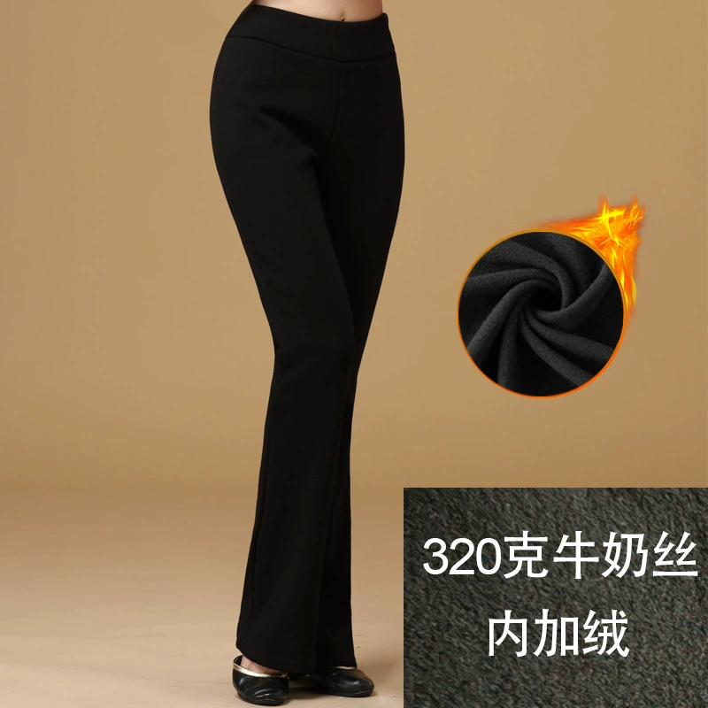 Новые зимние утолщенные спортивные брюки на флисовой подкладке, квадратный танцевальный костюм, женские черные мини-брюки с высокой талией, танцевальные брюки
