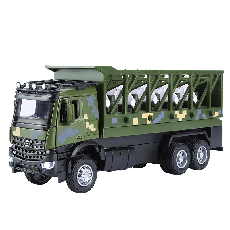 1 / 36 vehículo de lanzamiento de vehículos no tripulados aleación militar de simulación sonora y óptica juguetes para niños de 4 - 6 años de edad parque puesto lote