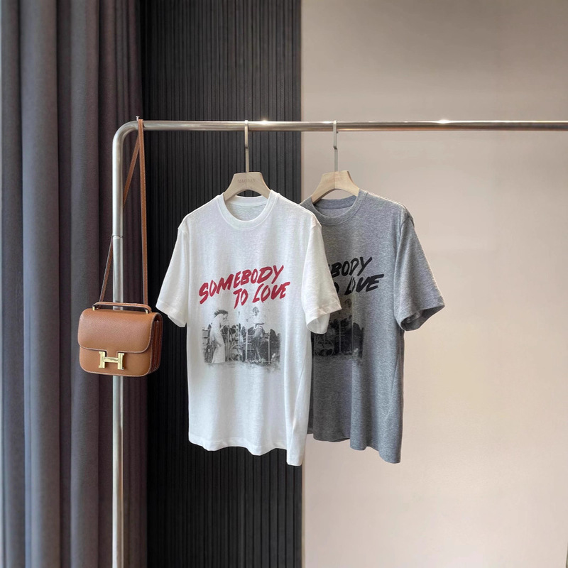 European and American Style~! American Retro Rock Letter Printed Short-Sleeved T-Shirt Loose Slimming Look Top Women's Summer Thin Style