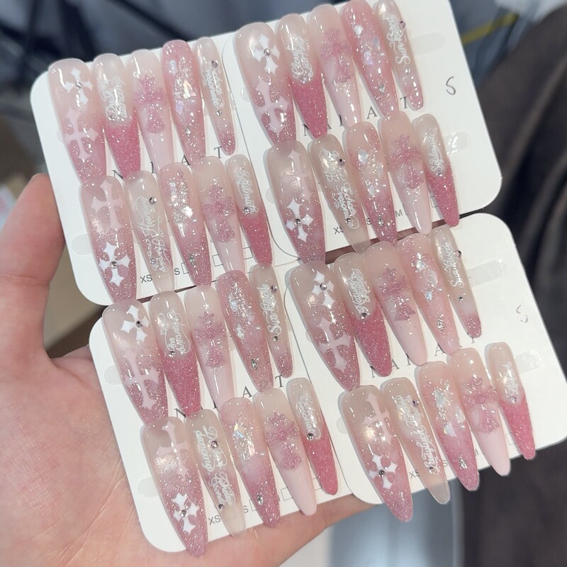 Dragon fruit--acetic acid gradient hand-painted nail art, high-end, fresh, spring/summer cat-eye design, removable Dragon fruit--acetic acid gradient hand-painted nail art, high-end, fresh, spring/summer cat-eye design, removable