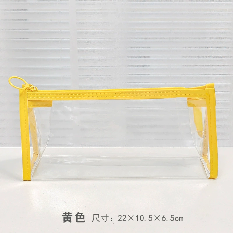 Transparent brand pencil case, children's cosmetic bag, table stationery, capacious storage bag, internet celebrity