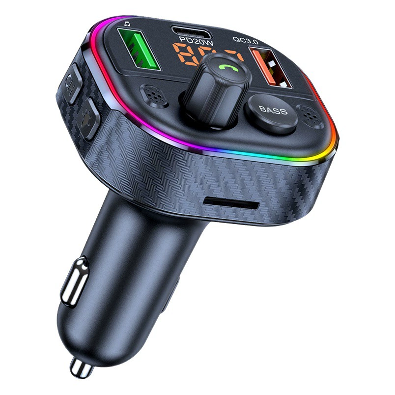Новый автомобиль MP3 Bluetooth FM-передатчик Bluetooth-плеер красочная атмосфера дыхательный свет QC3.0 Быстрая зарядка PD версия