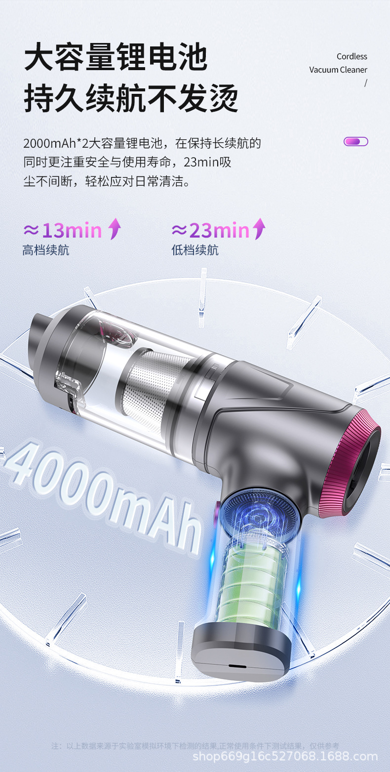 Wireless Car Household Brushless Vacuum Cleaner Blow Suction Four-in-One Handheld Dust Blow Suction Mini Charging Vacuum Cleaner