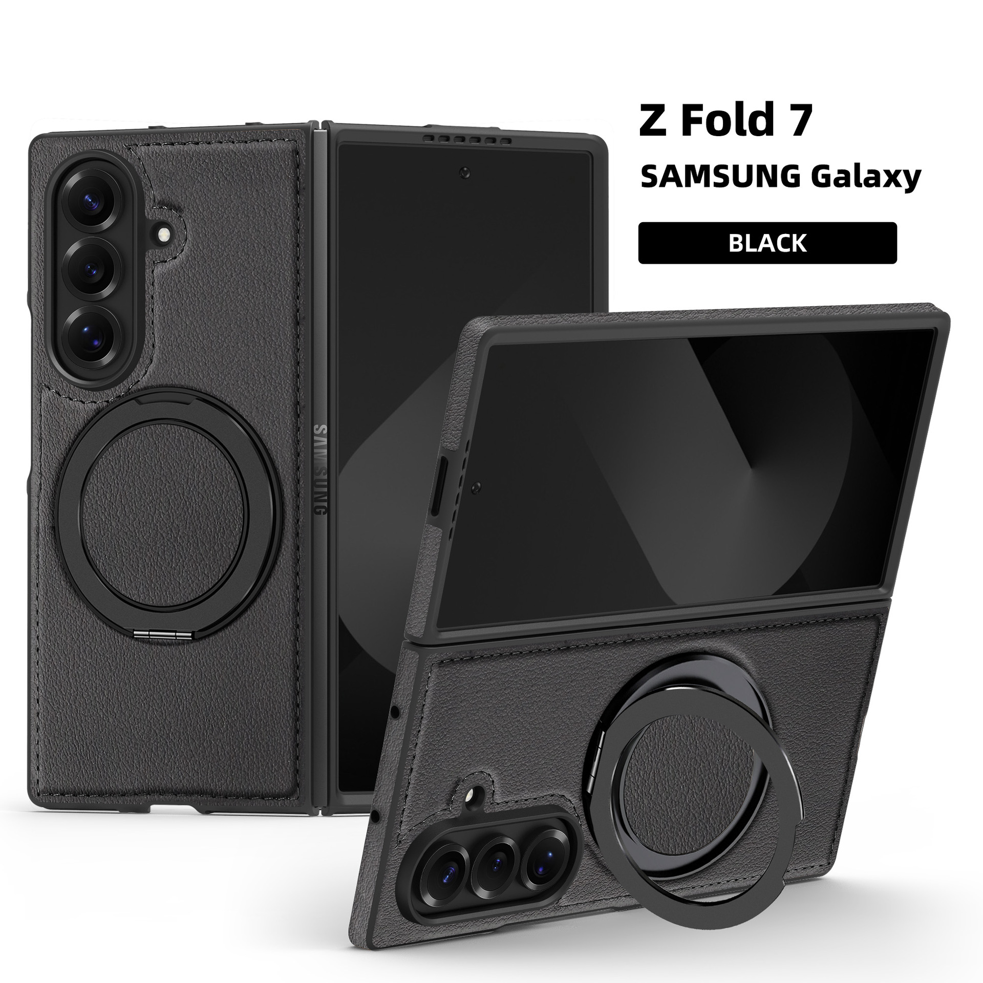 Suitable for Samsung Z Fold 20% off Foldable Phone Case, Yashi Leather Texture 360-Degree Magnetic Rotating Stand Zflip7 Protective Case