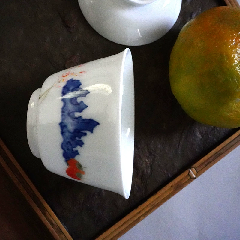 Retro creative tea cup jade for home use, tea set, hand painting, wholesale