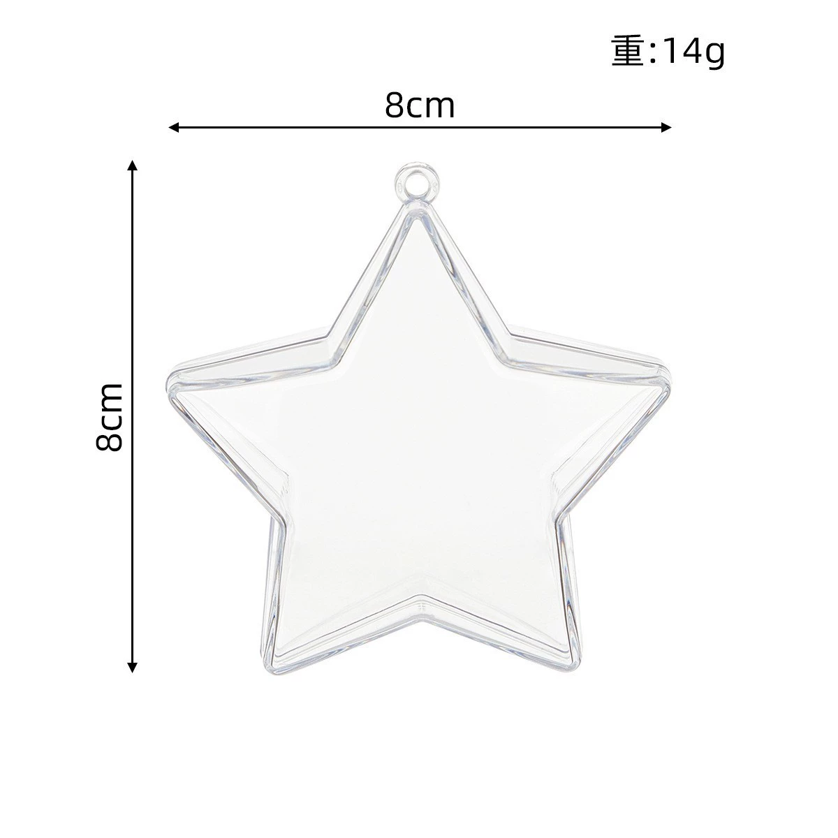 Transparent plastic Christmas pendant, acrylic mousse
