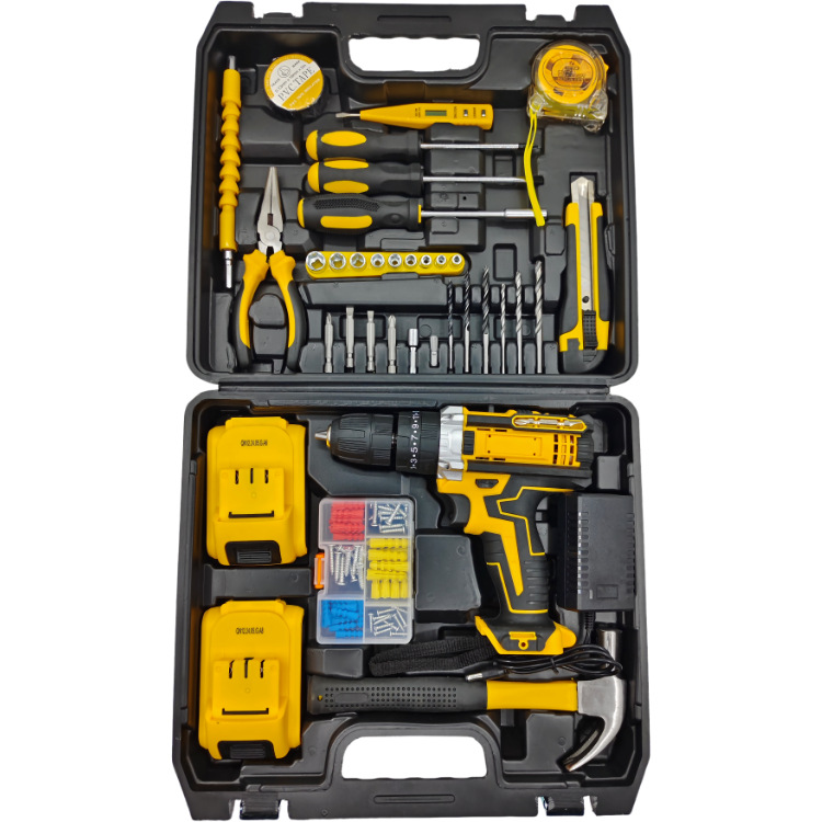 Fábrica de venta directa de 21v de litio 95 piezas de conjunto completo taladro de impacto de doble velocidad taladro de perforación