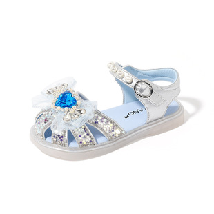 Factory Direct Sales Princess 2025 New Crystal Toe-Toe Shoes Crown Girls Bow Toe-Toe Sandals Fashion Shoes