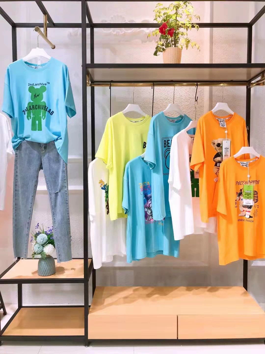 Футболка с короткими рукавами в Юго-Восточной Азии медведь 22 летний новый свободный прилив дизайн