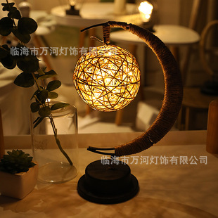 led decorative lights stars moon lights Apple Christmas lights birthday gift hemp rope USB wrought iron night light