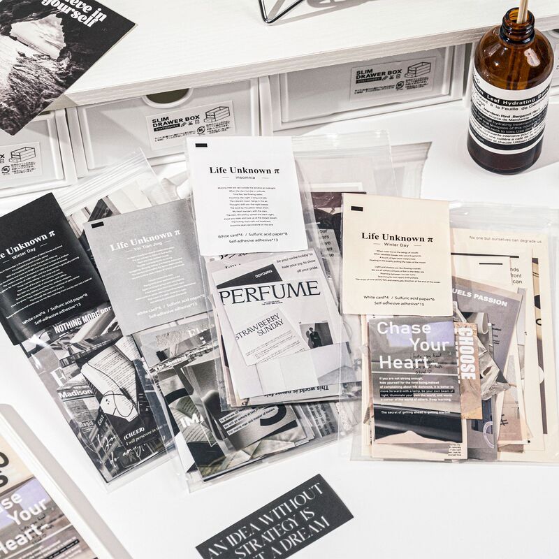 Xinqi New 25 Life Unknown π Series Material Bag Advanced Cold Wind Hand Book Decorative Sticker Bag Xinqi New 25 Life Unknown π Series Material Bag Advanced Cold Wind Hand Book Decorative Sticker Bag