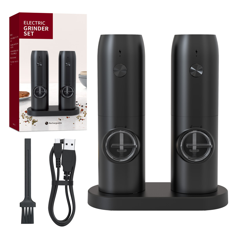 Molinillo de pimienta eléctrico, molinillo de pimienta negra, molinillo de sal marina, botella para moler sal marina, molinillo de pimienta para el hogar