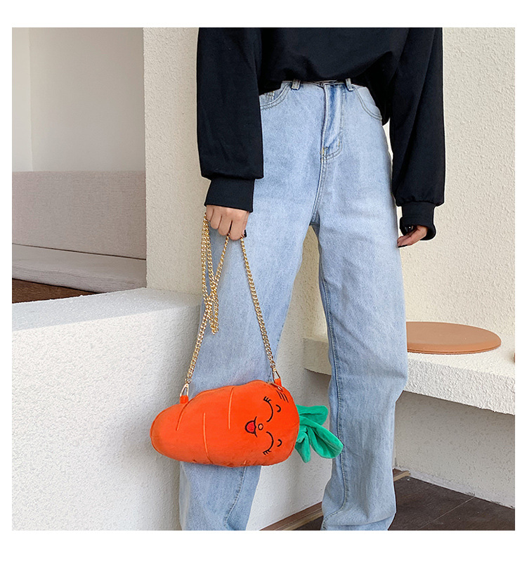 Cute Carrot Shoulder Messenger Plush Bag Wholesale Nihaojewelry display picture 74