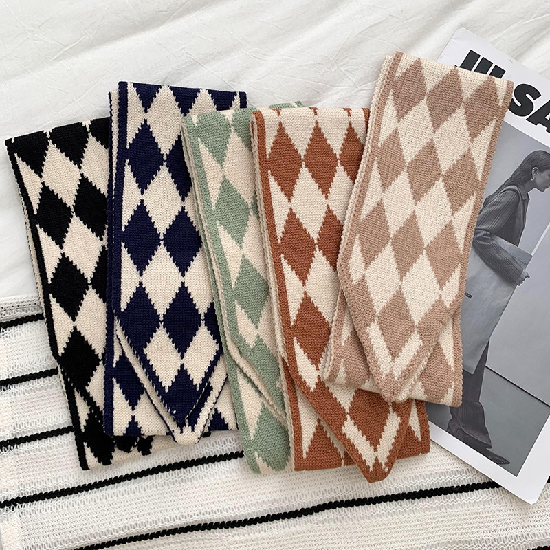 Bufandas de invierno femeninas de alta calidad 2025 nuevo algodón coreano pequeño fresco y cálido cuello lana bufandas de punto al por mayor