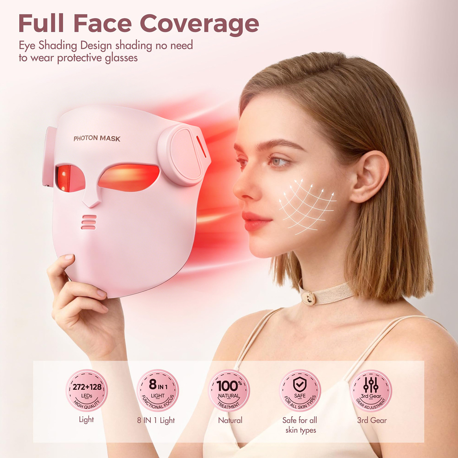 Red Light 4D Beauty Mask for Home Use with Wireless Remote Control, Cross-Border Facial Skin Silicone Led Photon Mask