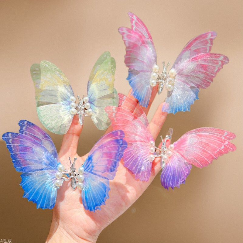 Moving Butterfly Hairpin for Girls New Clip Hair Accessories 2025 Girls Bow Small Hairpin Girls Headwear